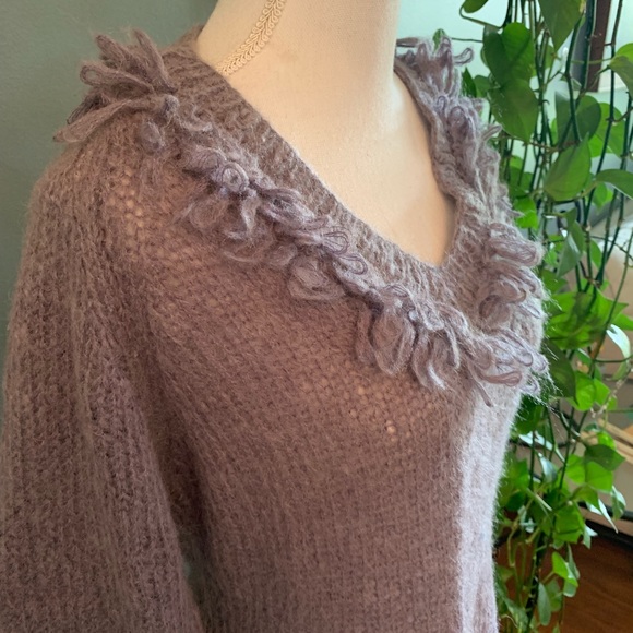 Anthropologie Moth Purple Sweater~Size Medium - Picture 3 of 6